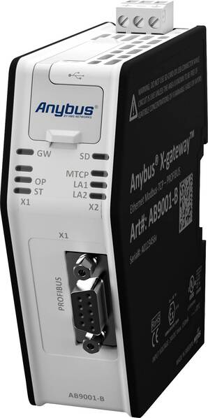 Anybus AB9001 Modbus-TCP Master/Profibus Slave Gateway USB, RJ-45, Ethernet 24 V/DC 1 St.