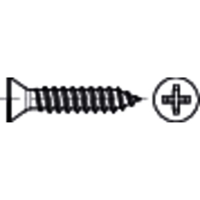 NOBRAND - Senkkopf-Blechschraube mit Kreuzschlitz ISO 7050 Edelstahl A2 C-H 2,2 x 9,5mm