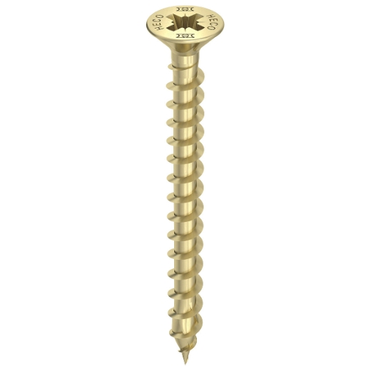 HECO TOPIX-plus 3,5 x 20, Senkkopf mit Frästaschen, Pozi-Drive, Variables Vollgewinde, verzinkt gelb, A3L