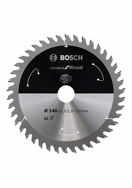 BOSCH Akku-Kreissägeblatt Standard for Wood, 140 x 1,5/1 x 20, 42 Zähne
