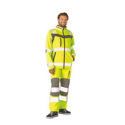 Planam - Softshell Jacke warngelb/schiefergrau, Größe M