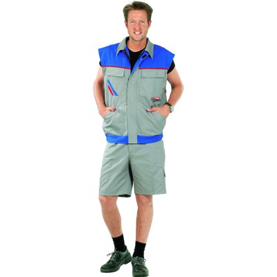 Planam - Arbeitsweste 2363 zink/kornblau/rot, Größe 2XL