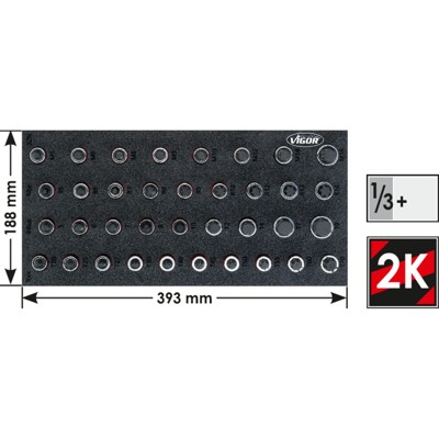 VIGOR® - Schraubendreher-Einsatz-Sortiment V5099, 36-teilig
