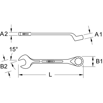 KSTOOLS® - Ringmaulschlüssel, gekröpft, 7/16"