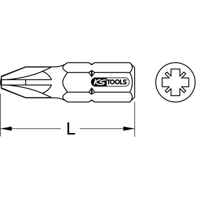 KSTOOLS® - 1/4" TORSIONpower Bit, 25mm, PZ3, 5er Pack