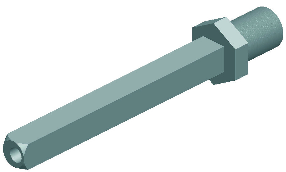 HERMAT Wechselstift für Türdrücker 4206.L, VK 8 mm, Eisen, 150 mm