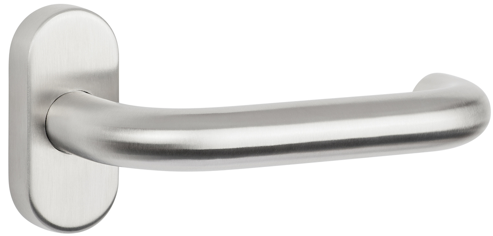 HERMAT FH Drückergarnitur ohne Schlüsselrosette BASIC 01 1801/2085.FS, Edelstahl