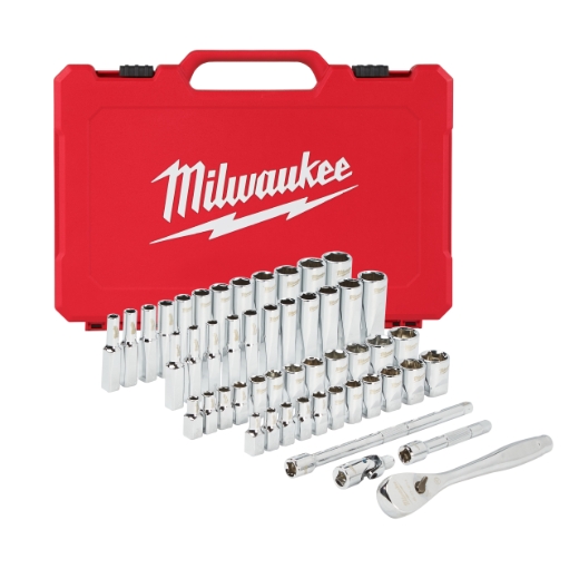 MILWAUKEE 50-teilig Ratschen- und Steckschlüsseleinsatz Set 1/4" imperial & metrisch
