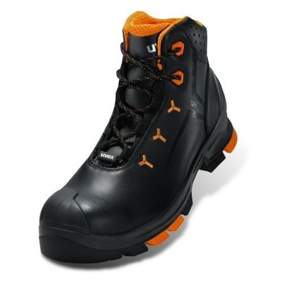 uvex - Sicherheitsschnürstiefel 2 6503/4, S3 SRC ESD, schwarz/orange, W14, Größe 46