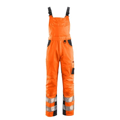 4Protect® - Warnschutz-Latzhose ALABAMA, warnorange/grau, Größe 114