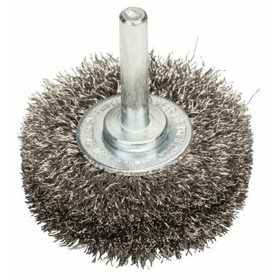 Bosch - Scheibenbürste, Edelstahl, gewellter Draht, 50mm, 0,2mm, 15mm, 4500 U/ min