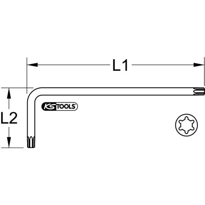 KSTOOLS® - RIBE®-Winkelstiftschlüssel, kurz, M10