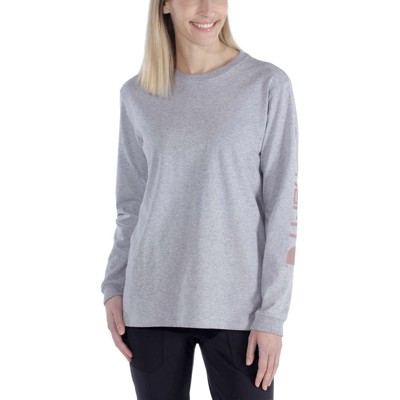 carhartt® - Damen Langarmshirt WORKWEAR LOGO L/S T-SHIRT, heather grey, Größe M