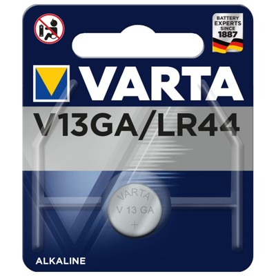 VARTA® - Alkaline Knopfzelle, V13GA/LR44, 1,5 V, 125 mAh