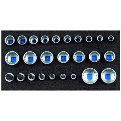 GEDORE - 1500 CT1-D 19 Satz Steckschlüsseleinsätze 1/2", UD-Profil, in Check-Tool-Modul