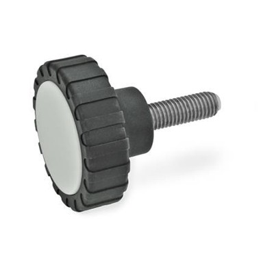 Ganter Norm® - 7336.5-34-M6-30-KU Rändelgriffschrauben mit Messing- / Kunststoff- / Kugelzapfen