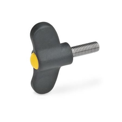 Ganter Norm® - 633.1-40-M8-30-DGB Flügelschrauben, Kunststoff, mit Edelstahl-Gewindestift