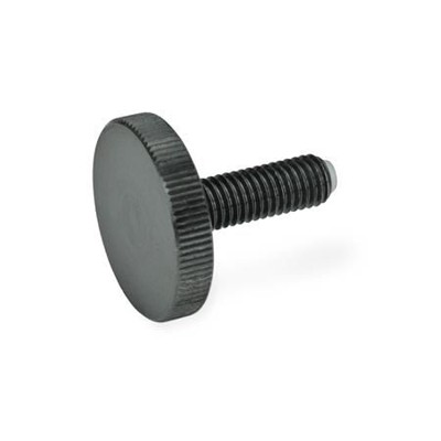 Ganter Norm® - 653.10-M6-30-ST-KU Rändelschrauben mit Messing / Kunststoff-Druckzapfen