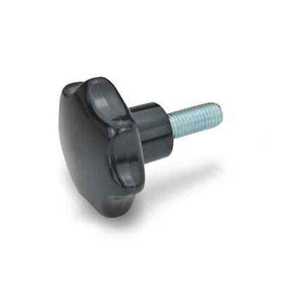 Ganter Norm® - 6336.4-SK-50-M10-35 Sterngriffschrauben, Kunststoff, Stahl-Gewindestift