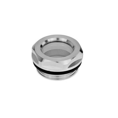 Ganter Norm® - 743-7-G1/4-B Ölschaugläser, Aluminium / Floatglas
