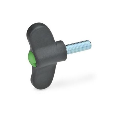 Ganter Norm® - 633-40-M5-20-DGN Flügelschrauben, Kunststoff