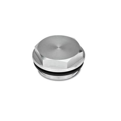 Ganter Norm® - 741-60-G11/2-OS-1 Verschlussschrauben mit und ohne Symbol, Aluminium, beständig bis 100 °C