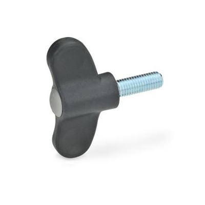 Ganter Norm® - 633-48-M6-16-DGR Flügelschrauben, Kunststoff