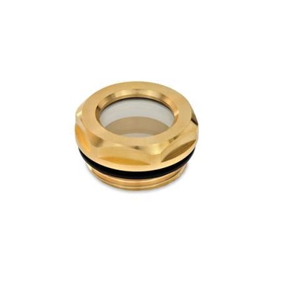 Ganter Norm® - 743.2-14-G1/2-B Ölschaugläser, Messing / Floatglas, beständig bis 100 °C
