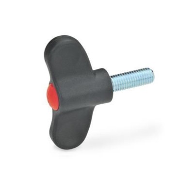 Ganter Norm® - 633-40-M6-40-DRT Flügelschrauben, Kunststoff