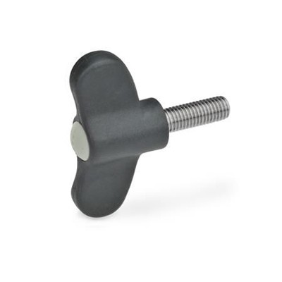 Ganter Norm® - 633.1-40-M6-30-DGR Flügelschrauben, Kunststoff, mit Edelstahl-Gewindestift