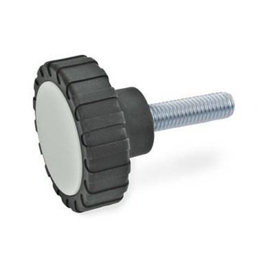 Ganter Norm® - 7336-53-M10-30-ST Rändelgriffschrauben, Kunststoff, mit Gewindestift Stahl / Edelstahl