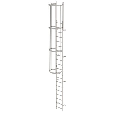 MUNK Günzburger Steigtechnik - Steigleiter, einzügig, Steighöhe 5600mm Edelstahl V4A (1.4571), L 6800mm