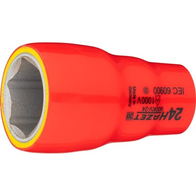 HAZET - HAZET Steckschlüsseleinsatz ∙ Sechskant ∙ schutzisoliert 900KV-24 ∙ Vierkant12,5 mm (1/2 Zoll) ∙ Außen Sechskant-Tractionsprofil ∙ 24 mm