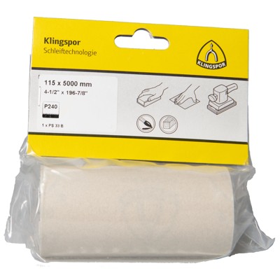 KLINGSPOR - PS 33 B Rollen, 115 x 5000 mm Korn 240, SB-verpackt in Folie