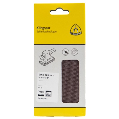 KLINGSPOR - AN 400 Gitterstreifen, Korn 80 70 x 125 mm, SB-verpackt im Reiter