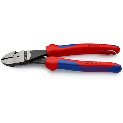 KNIPEX® - Kraft-Seitenschneider 74 22 200 T BK poliert Mehrkomp. mit Öse 12° 200mm