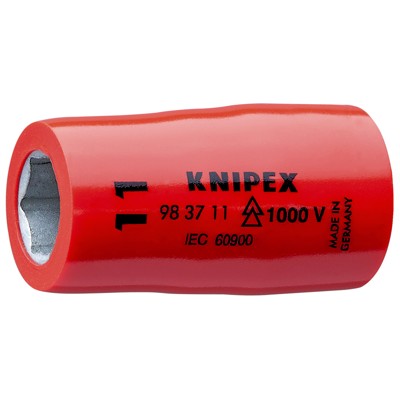 KNIPEX® - Steckschlüssel-Einsatz 98 37 11 Sechskant inn. IEC 60900 10mm / 3/8" SW11x43mm