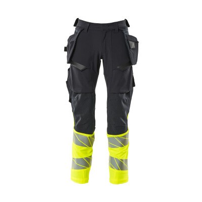 MASCOT® - Hose mit Hängetaschen ACCELERATE SAFE, Schwarzblau/hi-vis Gelb, Größe 76C46