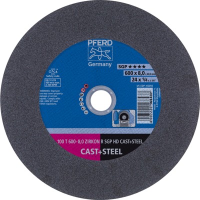 PFERD - Stationäre Trennscheibe T 600x8,0x60mm "hart" HD CAST+STEEL für Guss/Stahl 100m/s