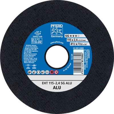 PFERD - Trennscheibe EHT 115x2,4x22,23 mm gerade Leistungslinie SG ALU für Alu