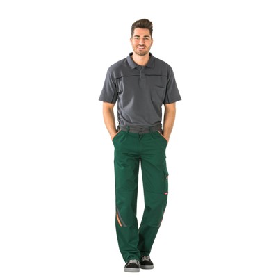 Planam - Bundhose 2422 grün/orange/schiefer, Größe 24