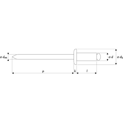 QONNECT® - Q-Standard Blindniet Alu/Edelstahl A2 Flachrundkopf 5.0 X 08
