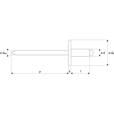QONNECT® - Q-Standard Blindniet Stahl/Stahl Extra Großkopf 4.8 X 12 X 16