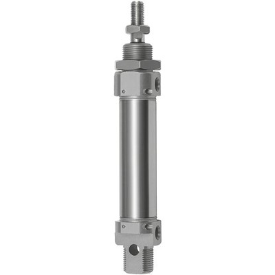 RIEGLER® - Rundzylinder ISO 6432, doppeltwirkend, Magnet, Kolben-Ø16, m.D., Hub 10, M5