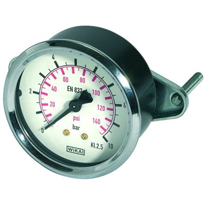 RIEGLER® - Standardmanometer, Dreikantfrontring, G 1/4" hinten, 0-10,0 bar, Ø 50