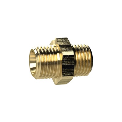 RIEGLER® - Doppelgewindenippel, G 1/4" A links, G 1/4" A links, SW 17, Messing