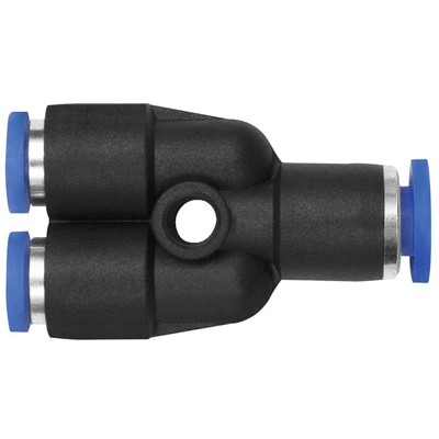 RIEGLER® - Y-Steckverbindung »Blaue Serie« mini, reduzierend, Schlauch-Außen-Ø 6/4