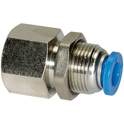 RIEGLER® - Gerade Schott-Steckverschraubung »Blaue Serie«, M22x1,0, Rc 3/8" I
