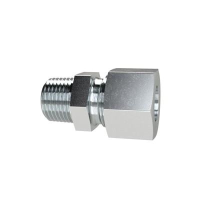 RIEGLER® - Gerade Einschraubverschraubung, NPT 1/4" A, Rohr-Ø 8, Stahl verzinkt