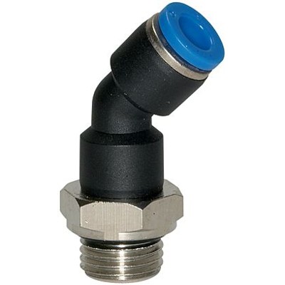 RIEGLER® - Steckverschraubung 45° »Blaue Serie«, drehbar, G 1/4" A, Ø 6mm